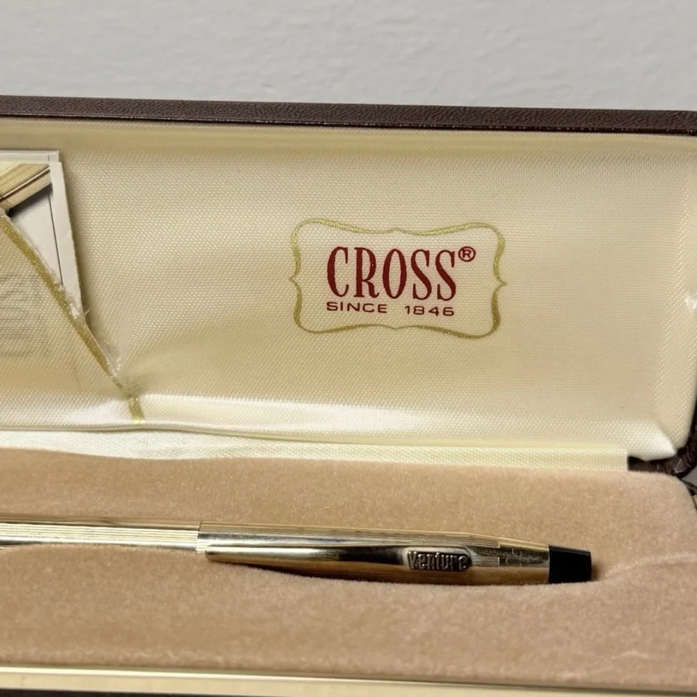 Vintage Cross 10kt Pen w/ Kellogg Ad + Refill Box & Leads for Cross Pencil